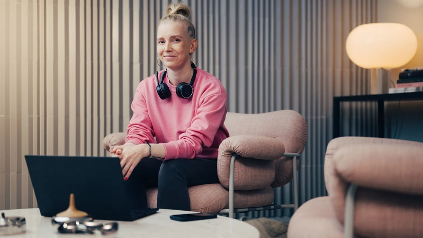 Woman with headphones